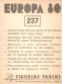 1980 Panini UEFA Europa 80 Stickers #237 Zbigniew Boniek Back