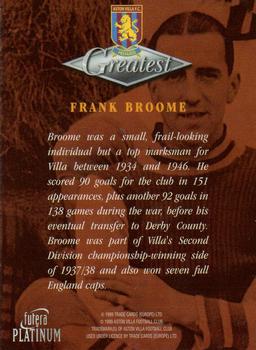 1999 Futera Platinum Aston Villa Greatest #NNO Frank Broome Back