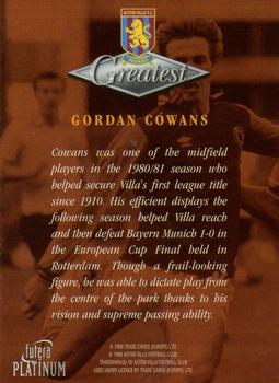 1999 Futera Platinum Aston Villa Greatest #NNO Gordan Cowans Back