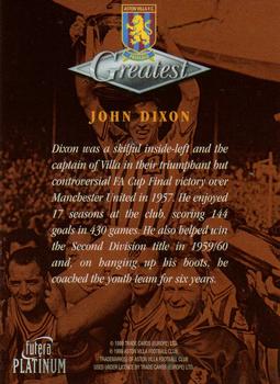 1999 Futera Platinum Aston Villa Greatest #NNO John Dixon Back