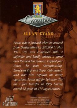 1999 Futera Platinum Aston Villa Greatest #NNO Allan Evans Back
