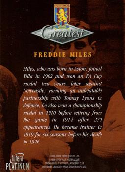 1999 Futera Platinum Aston Villa Greatest #NNO Freddie Miles Back