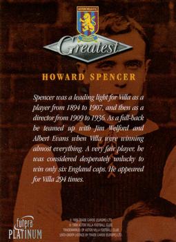1999 Futera Platinum Aston Villa Greatest #NNO Howard Spencer Back