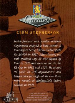 1999 Futera Platinum Aston Villa Greatest #NNO Clem Stephenson Back