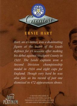 1999 Futera Platinum Leeds United Greatest #NNO Ernie Hart Back