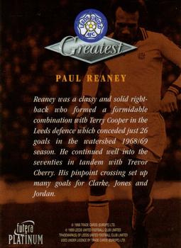 1999 Futera Platinum Leeds United Greatest #NNO Paul Reaney Back