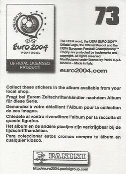 2004 Panini UEFA Euro 2004 Stickers #73 Carlos Marchena Back