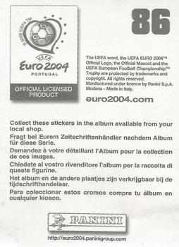 2004 Panini UEFA Euro 2004 Stickers #86 Jose Antonio Reyes Back