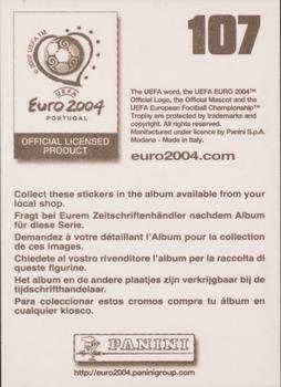 2004 Panini UEFA Euro 2004 Stickers #107 Zinedine Zidane Back