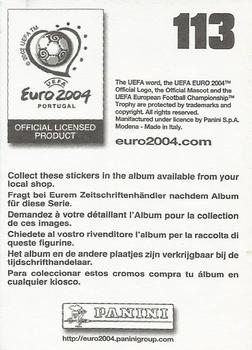 2004 Panini UEFA Euro 2004 Stickers #113 Gregory Coupet Back