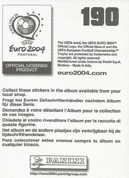 2004 Panini UEFA Euro 2004 Stickers #190 Anders Svensson Back