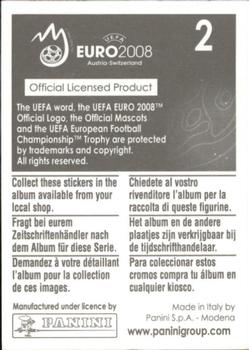 2008 Panini UEFA Euro 2008 Stickers #2 UEFA Fair Play Back