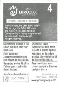 2008 Panini UEFA Euro 2008 Stickers #4 Official Logo Back