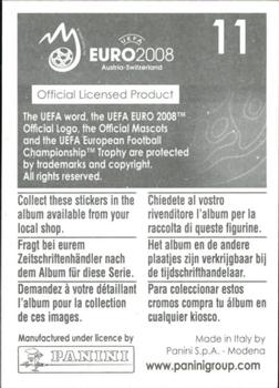 2008 Panini UEFA Euro 2008 Stickers #11 Bern Back