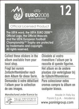 2008 Panini UEFA Euro 2008 Stickers #12 Zürich Back