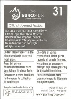 2008 Panini UEFA Euro 2008 Stickers #31 St. Jacob-Park Back