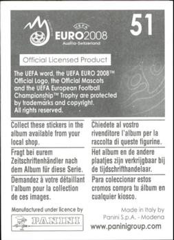 2008 Panini UEFA Euro 2008 Stickers #51 Team Emblem Back