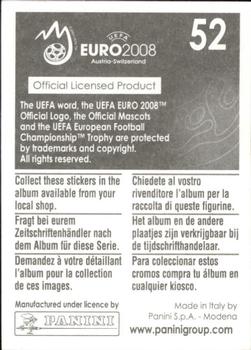 2008 Panini UEFA Euro 2008 Stickers #52 Diego Benaglio Back