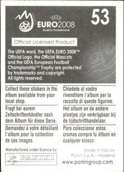 2008 Panini UEFA Euro 2008 Stickers #53 Philipp Degen Back