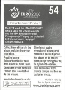 2008 Panini UEFA Euro 2008 Stickers #54 Philippe Senderos Back