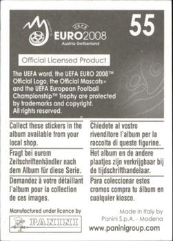 2008 Panini UEFA Euro 2008 Stickers #55 Johan Djourou Back