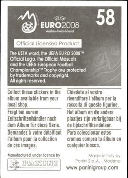 2008 Panini UEFA Euro 2008 Stickers #58 Christoph Spycher Back