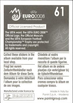 2008 Panini UEFA Euro 2008 Stickers #61 Gelson Fernandes Back