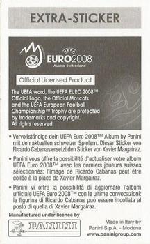 2008 Panini UEFA Euro 2008 Stickers #66x Ricardo Cabanas Back