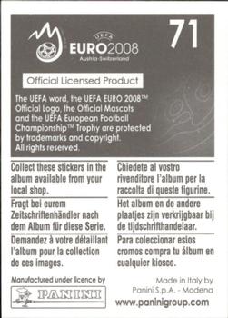 2008 Panini UEFA Euro 2008 Stickers #71 Pascal Zuberbuhler Back