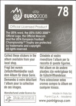 2008 Panini UEFA Euro 2008 Stickers #78 Petr Cech Back