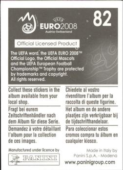 2008 Panini UEFA Euro 2008 Stickers #82 Tomas Ujfalusi Back