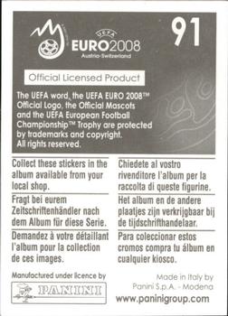 2008 Panini UEFA Euro 2008 Stickers #91 Tomas Rosicky Back