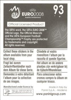 2008 Panini UEFA Euro 2008 Stickers #93 Libor Sionko Back
