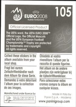 2008 Panini UEFA Euro 2008 Stickers #105 Ricardo Carvalho Back