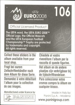 2008 Panini UEFA Euro 2008 Stickers #106 Pepe Back