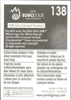 2008 Panini UEFA Euro 2008 Stickers #138 Mehmet Aurelio Back