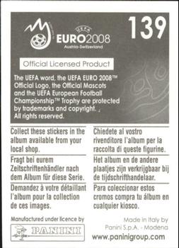 2008 Panini UEFA Euro 2008 Stickers #139 Hamit Altintop Back
