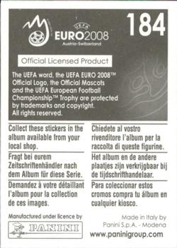 2008 Panini UEFA Euro 2008 Stickers #184 Dario Simic Back
