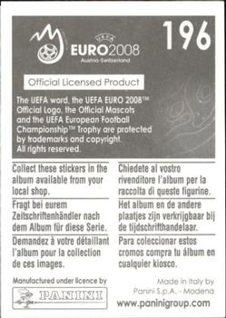 2008 Panini UEFA Euro 2008 Stickers #196 Ivan Klasnic Back