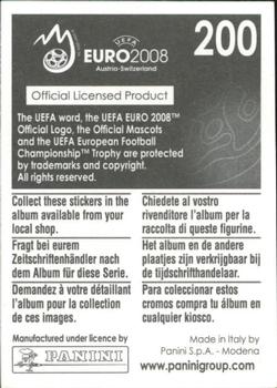 2008 Panini UEFA Euro 2008 Stickers #200 Mladen Petric Back