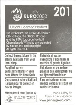 2008 Panini UEFA Euro 2008 Stickers #201 Vedran Runje Back