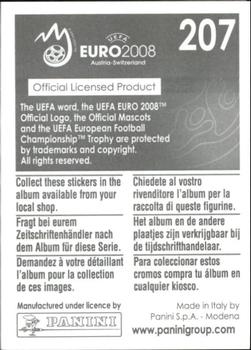 2008 Panini UEFA Euro 2008 Stickers #207 Team Emblem Back