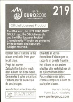 2008 Panini UEFA Euro 2008 Stickers #219 Roberto Hilbert Back