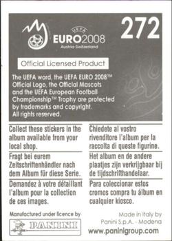 2008 Panini UEFA Euro 2008 Stickers #272 Ryan Babel Back