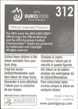 2008 Panini UEFA Euro 2008 Stickers #312 Bogdan Lobont Back