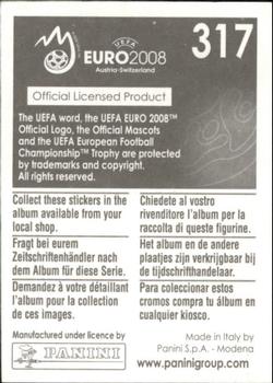 2008 Panini UEFA Euro 2008 Stickers #317 Mirel Radoi Back