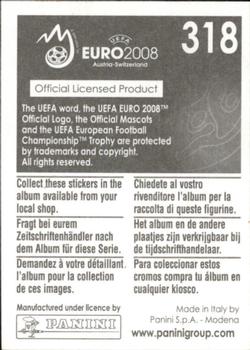 2008 Panini UEFA Euro 2008 Stickers #318 Gabriel Tamas Back