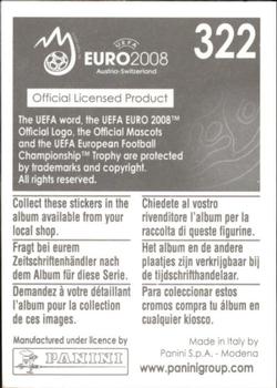 2008 Panini UEFA Euro 2008 Stickers #322 Banel Nicolita Back