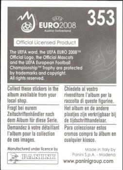 2008 Panini UEFA Euro 2008 Stickers #353 Sidney Govou Back