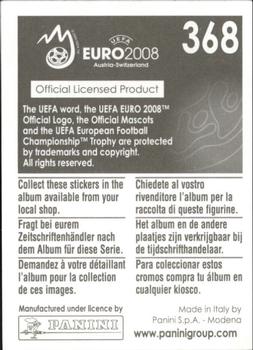 2008 Panini UEFA Euro 2008 Stickers #368 Sotirios Kyrgiakos Back